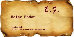 Beier Fedor névjegykártya